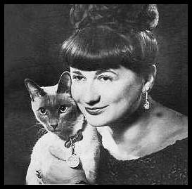 Claudette Sorel with Siamese Cat